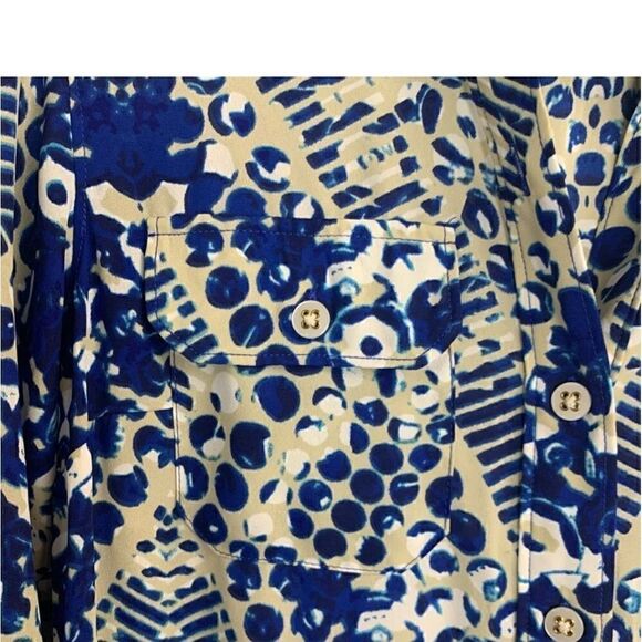 Cabi #422 Blue Jewel Button Down Shirt Dress - Picture 11 of 16